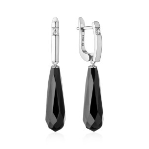 Cercei argint lungi cu onix negru si tortita DiAmanti SK22381EL-G (Argint 925‰ 2,5 g.)